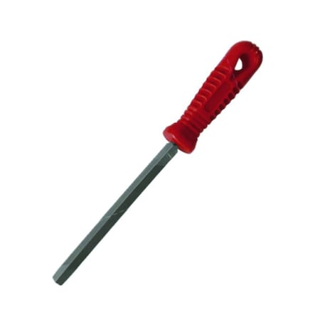 Herragro 8 in. Triangle Single Cut Slim Taper File with Ergonomic Handle HG75811108